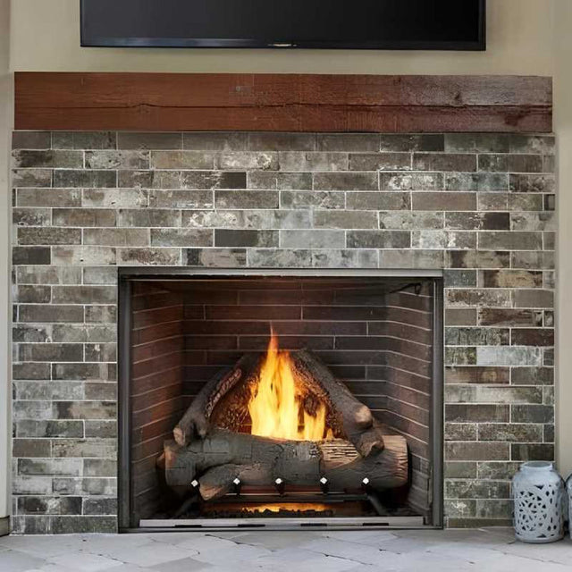 Majestic Courtyard Series Outdoor Ventless Front Open Stainless Steel Fireplace